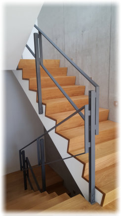 Treppengeländer Privat aus Stahl Pulverbeschichtet